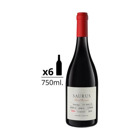 Vino Tinto Saurus Barrel Fermented Pinot Noir Caja x 6