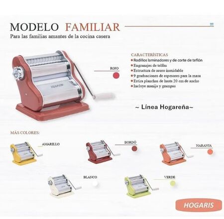 Fabripasta Familiar C/Accesorio Raviolero Amarillo Pastanova