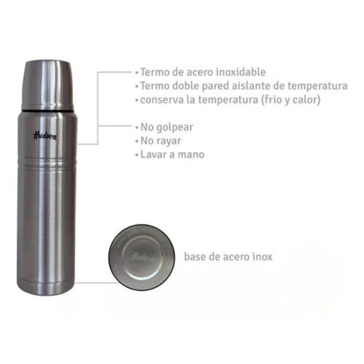 Termo Hudson Acero 1 Litro De Acero Inoxidable ACERO - Vista 3