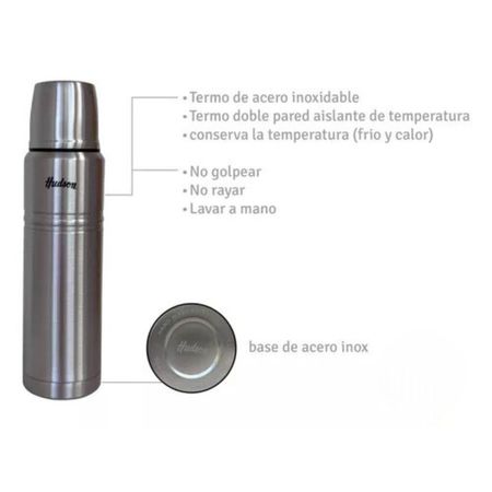Termo Hudson Acero 1 Litro De Acero Inoxidable ACERO