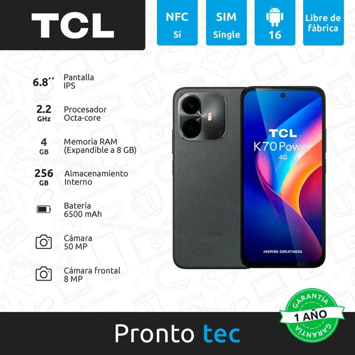 Celular TCL K70 Power 4+256GB Gadget Grey - Vista 2