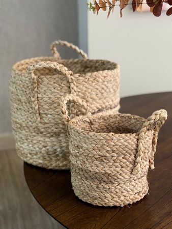 Set Canastos Fibras Naturales con Manijas