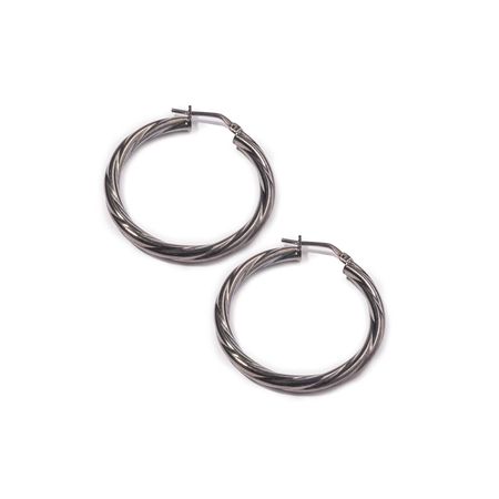 Aros Carmin Verano de Plata 925 Con Baño de Rutenio SS