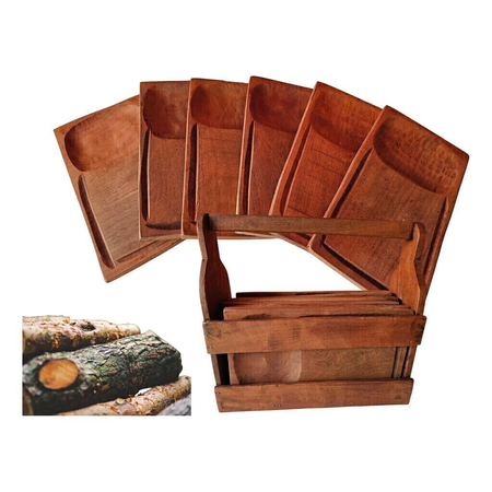 Tablas Asado Algarrobo Artesanales Reversibles + Canasto