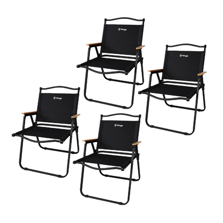 Combo x4 Reposera Plegable Waggs Playera Moderna Apoyabrazos Negro