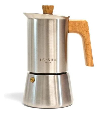 Cafetera Moka Sakura 6 Pocillos Oakstone Collection Plateado