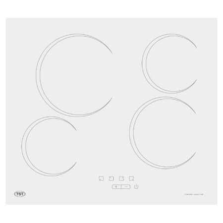 Anafe Electrico TST Vitroceramico Blanco 4 Hornallas