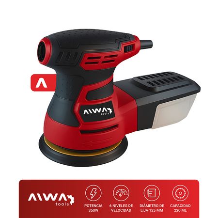 Lijadora Roto Orbital Aiwa Con Depósito De Polvo 350w / 13000 Rpm