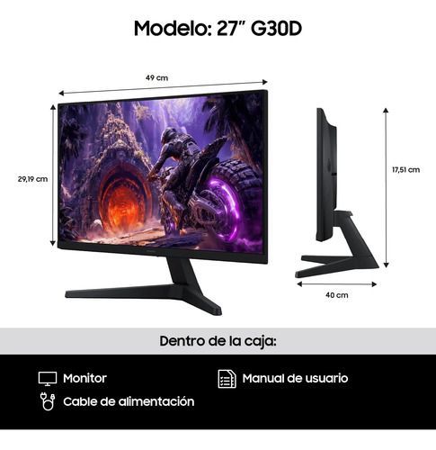 Monitor Samsung 27" Odyssey G300 FHD 200 Hz - Vista 2