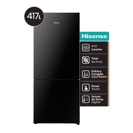 Heladera Combi Hisense 417L Negra RB3P422NEB
