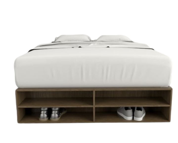 Base Cama Box Linea Minimal 1.40m 4 Cajones Con Estantes 6442 Nogal/Gris C Tables - Vista 4