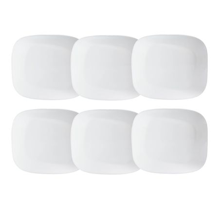 Set X6 Platos Postre 21X18cm Porcelana Shift Blanco Oxford