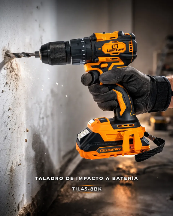Taladro Percutor Lusqtoff Til45-8bk 13mm 18v Mandril Metal Naranja 50 - Vista 6