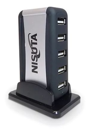 Hub Multi Usb De 7 Puertos Nisuta Adaptador Con Alimentacion
