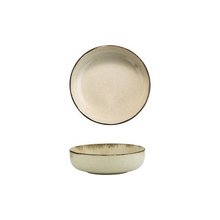 Set x 4 Bowl Compotera Porcelana Artesanal Envejecido 15 cm Beige