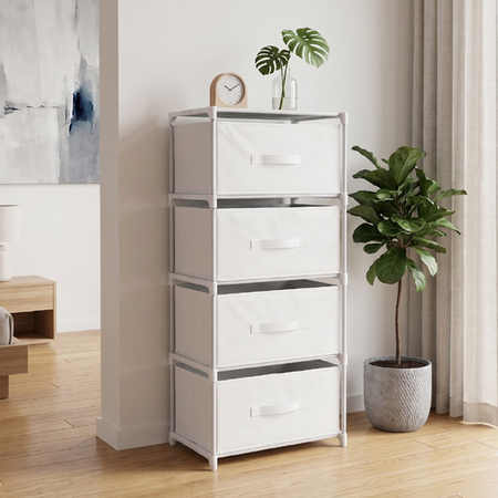 Comoda Cajonera 4 Cajones Waggs Mueble Organizador Portatil Blanco