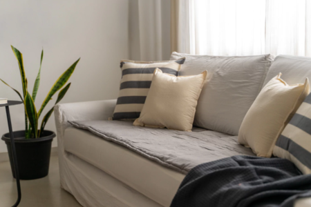 Pillow Manta Protector Cubre Asiento Sillon Tusor 2 Cuerpos Gris elefante