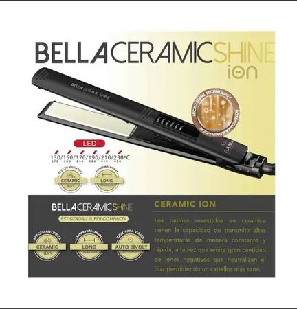 Planchita de pelo GA.MA Italy Bella Ceramic Shine negra