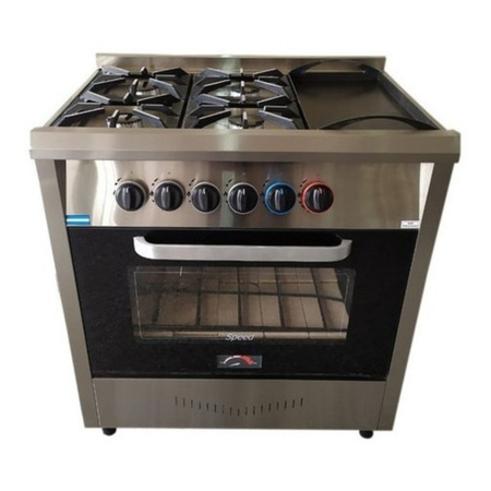 Cocina Industrial Tecno Calor Ekam 80cm 4 Hornallas Plancha Gas Envasado