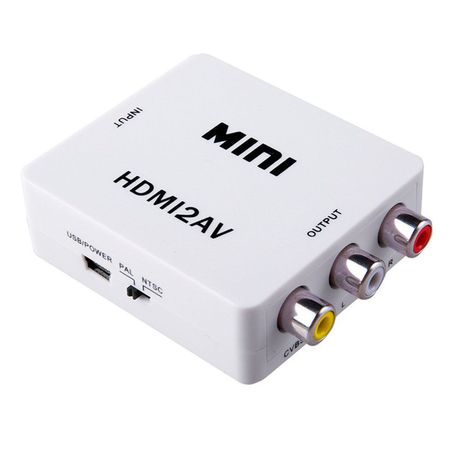 Convertidor Hdmi A Av Adaptador Activo Rca Tv Ntsc Pal Gtia