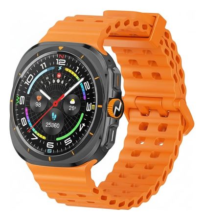 Reloj Smartwatch Inteligente Noga Sw23 Silicona Bluetooth Negro con Naranja