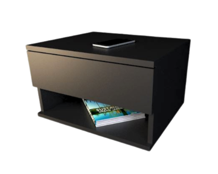 Mesa De Luz Linea Minimal Flotante C/1caj 6448 Negro Tables