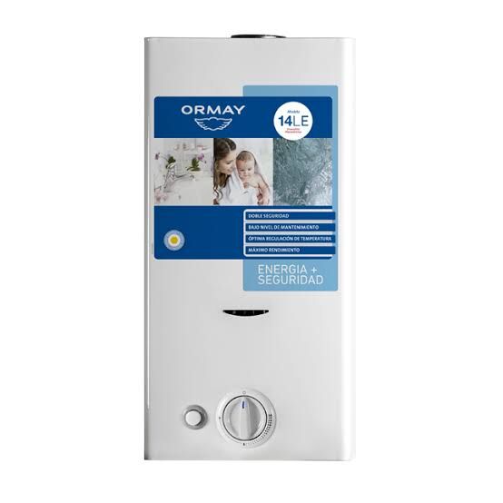 CALEFON ORMAY 14LE 14 LTS. C/ENC. BLANCO GAS NATURAL C/SENSOR - 3743 - Vista 1