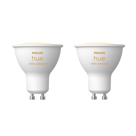 Pack x2 Lampara Gu10 Smart Led Philips Hue White Ambiance