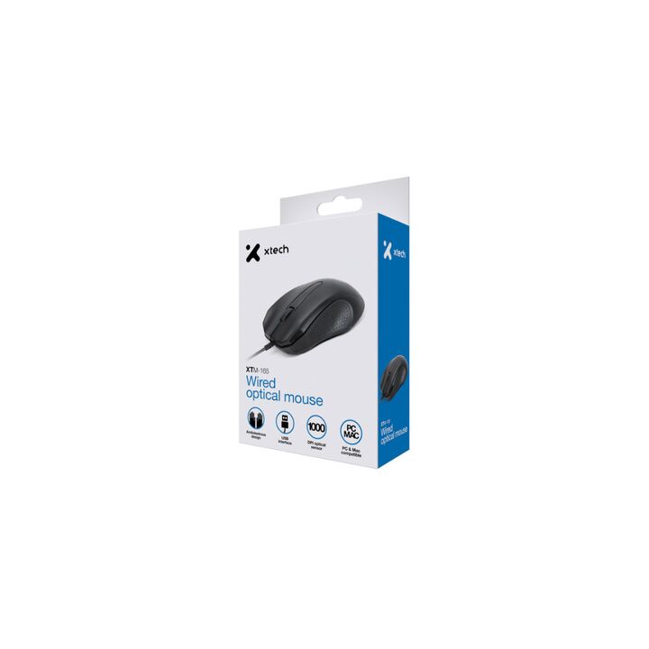 Mouse X-Tech Óptico Con Cable Res 1000DPI - Vista 1
