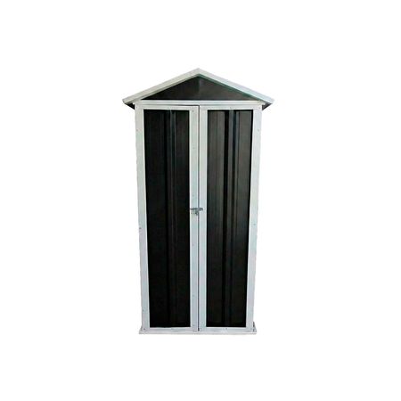 Armario Deposito Galpon de jardin 1x057x2 Negro + piso + estante DON ACERO 