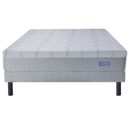 Conjunto Sommier y Colchon de Espuma Inducol Cardiel 2 Plazas 130x190x24cm de Alta Densidad con Espuma Viscoelastico Inteligente Funda Tejido de Punto Fresco y Transpirable