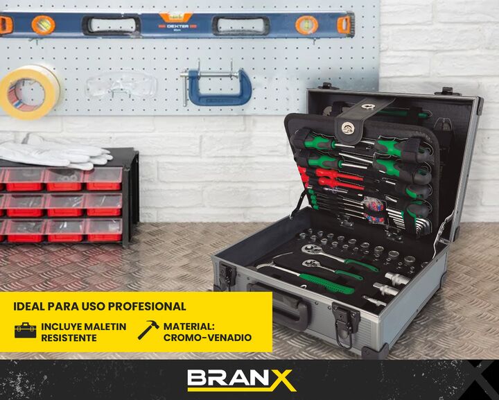 Set Juego Herramientas Maletin Branx 135 Pza C Vanadio Bxmax - Vista 4