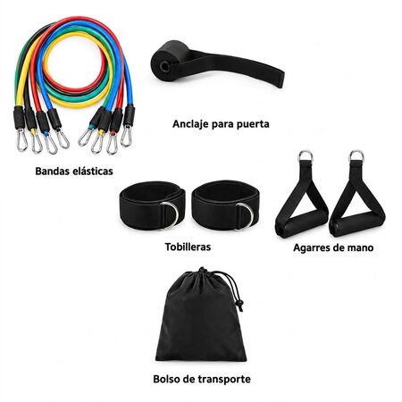 Kit 11 piezas bandas elásticas + agarres