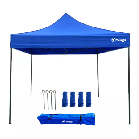 Gazebo Autoarmable Waggs 3x3 mts Portatil Impermeable Reforzado Exterior Azul