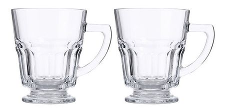 Set x 2 Jarro Taza Mug Vidrio Con Manija Pasabahce Casablanca