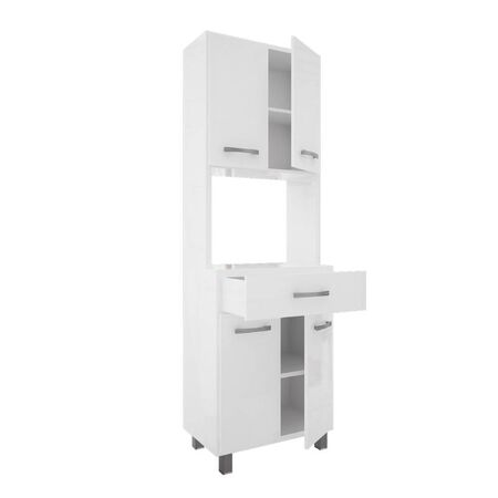 KIT CON ALACENA ORLANDI BL 660 PREMIUM - BLANCO, 4 PUERTA, 1 CAJON