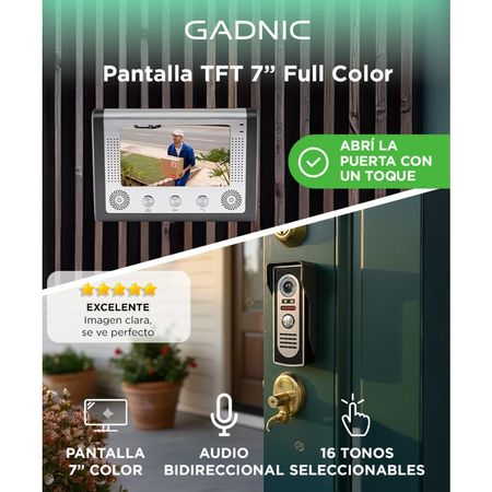 Portero Visor Electrico Timbre Gadnic Pantalla Lcd Con Camara