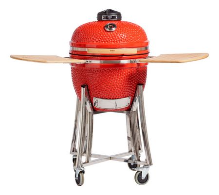 Parrilla Kamado Bbq Grill Kadu K18 Ahumador Ceramico Rojo