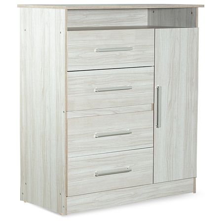 Comoda Chiffonier TV Marfil 1 Puerta 4 cajones Reforzada Maximo Fortaleza