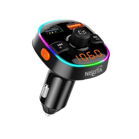 TRANSMISOR NISUTA BLUETOOTH PARA AUTO (C:NEGRO NSFM52)