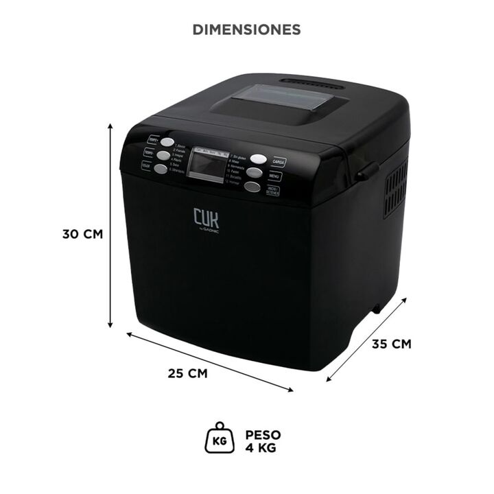 Maquina de Pan Gadnic Programable hasta 1Kg - Blanco - Vista 6