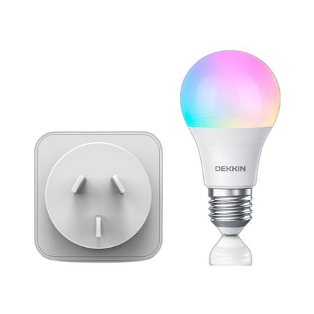 Combo Enchufe Inteligente Dekkin 3520W + Bombilla LED Inteligente 9W RGB