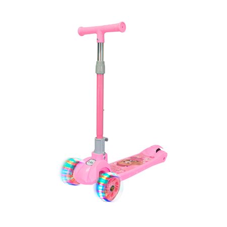 Monopatín T-go Plegable Infantil Con Luces Para Niños Nenas Con Freno Modelo Pink singer