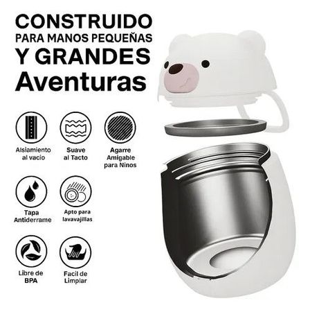 Termo Alimentos Asobu 590 ml Acero Inoxidable Bestie Infantil Oso