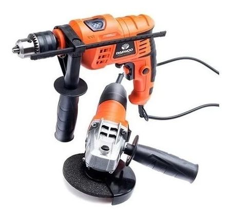 TALADRO DE IMPACTO (DAID550) + AMOLADORA ANGULAR (DAAG115-75b) DAEWOO | KIT DAAG