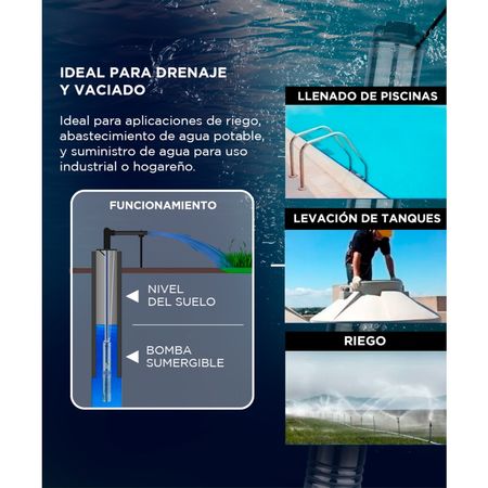 Bomba Sumergible Gadnic Pozo Napa 72 mts 