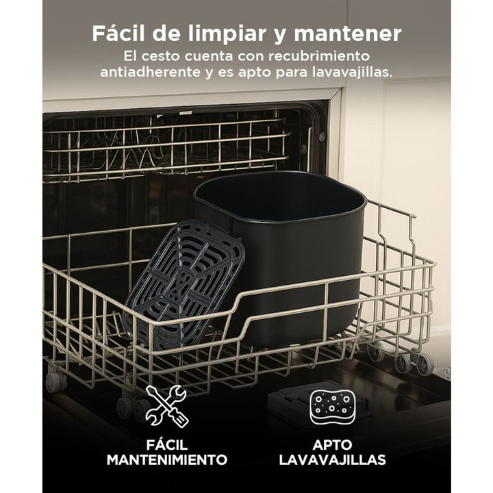 Freidora de Aire Gadnic Pantalla Táctil Cocción sin Aceite 3.5 litros - Vista 5