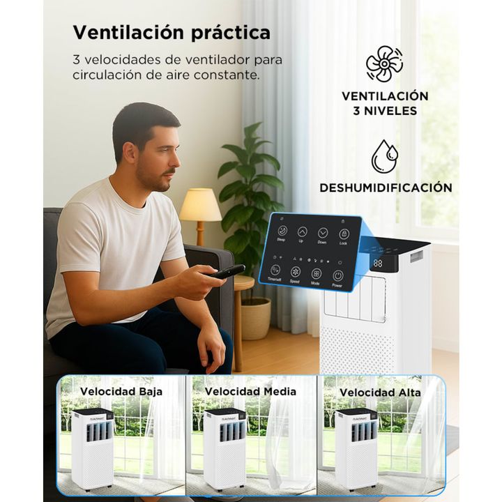Aire Acondicionado Portátil Gadnic 2600 W 2300 Frigorias Frio con Control Remoto - Vista 5