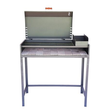 Parrilla A Leña Ñuke Pacífico Con Tapa Y Altura Regulable