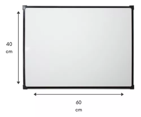 Pizarra blanca con 2 marcadores y borrador